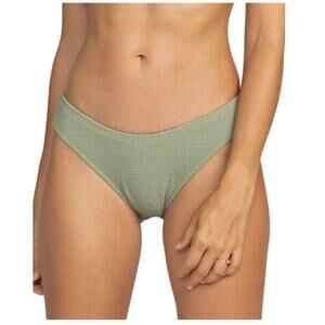 Roxy Women's Essaouira High Leg Moderate Bikini Bottoms Oil Green Size XXL Swim